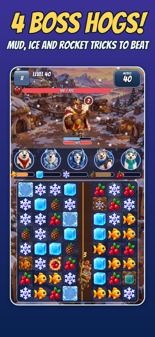Hog Match: Bear Squad Puzzle: Boss
